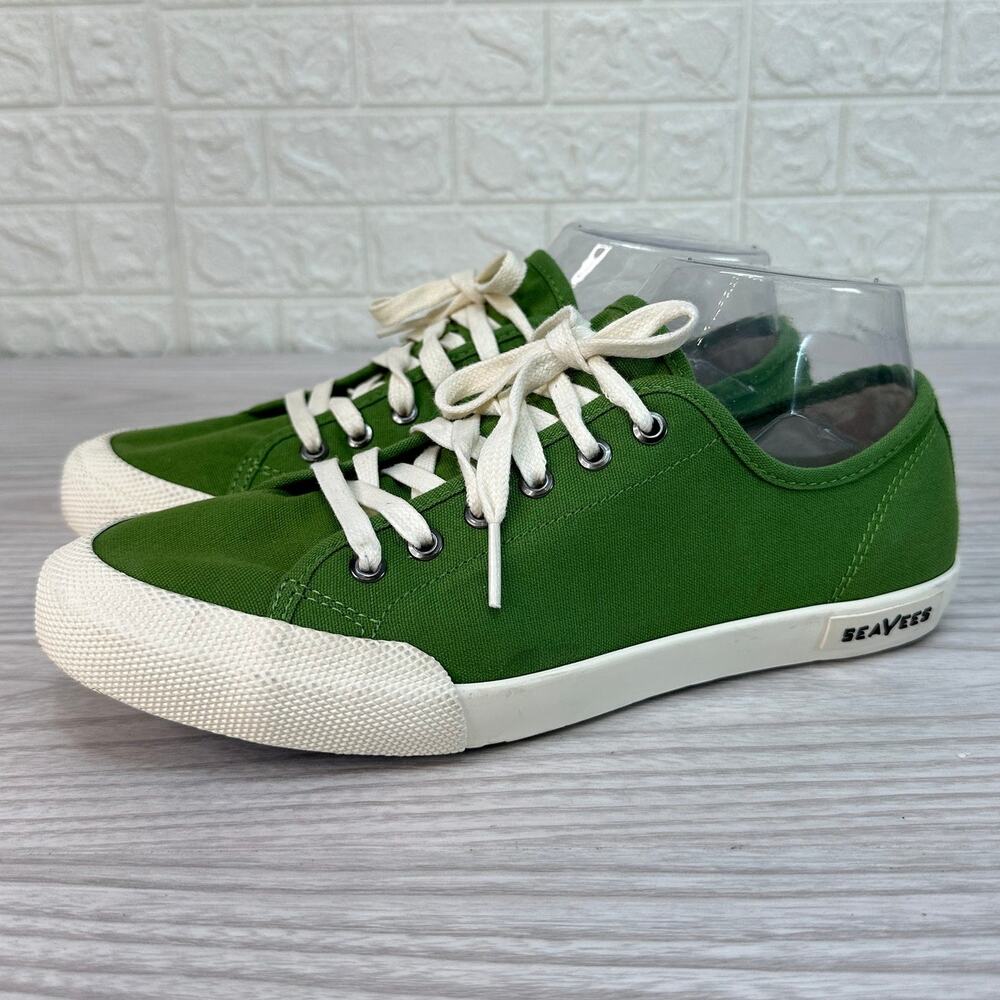Seavees Shoes WMNS 8 Monterey Sneaker Cactus Green Lace Up Low Up Flat Canvas - Picture 7 of 9